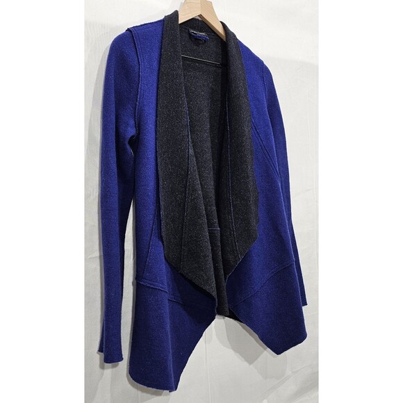 Eileen Fisher Womens Merino Wool Jacket Asymmetric Felted Blue Gray Lagenlook XS - Picture 8 of 14